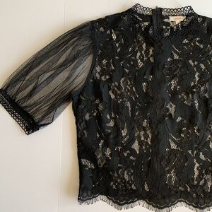 GORGEOUS BLACK LACE BOUTIQUE BLOUSE FROM ‘PEACH’• new condition• SIZE LARGE
